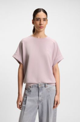 Regular-fit T-shirt with handwritten logo, Light Purple