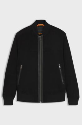 Regular-fit jacket in suede, Black