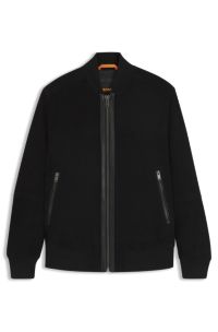 Regular-fit jas van suède, Zwart