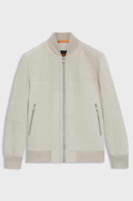 Regular-fit jacket in suede, Natural