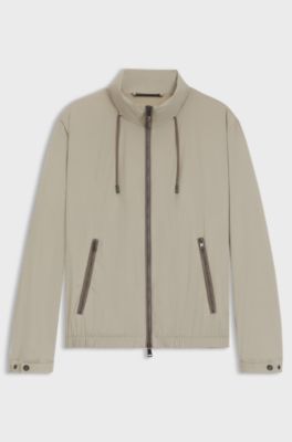 Water-repellent windbreaker with packable hood, Beige