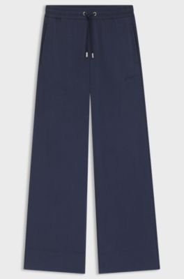 Relaxed-fit tracksuit bottoms with embroidered logo, Dark Blue
