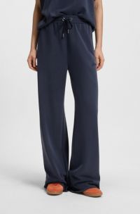 Relaxed-fit tracksuit bottoms with embroidered logo, Dark Blue