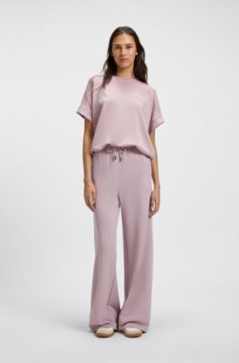 Pantaloni della tuta relaxed fit con logo ricamato, Luce viola