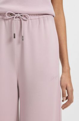 Relaxed-fit tracksuit bottoms with embroidered logo, Light Purple