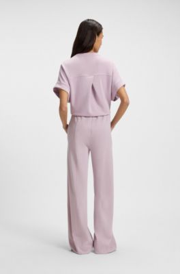 Relaxed-fit tracksuit bottoms with embroidered logo, Light Purple