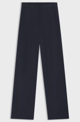 Formal trousers with pleat details, Dark Blue