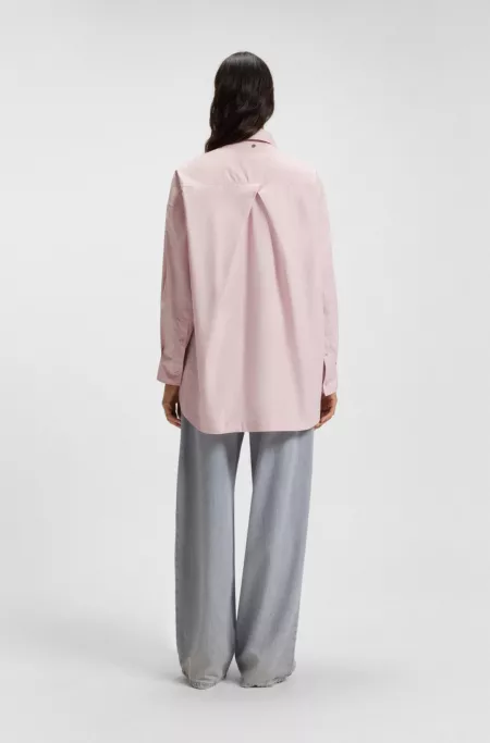 Oversized-fit blouse in cotton poplin