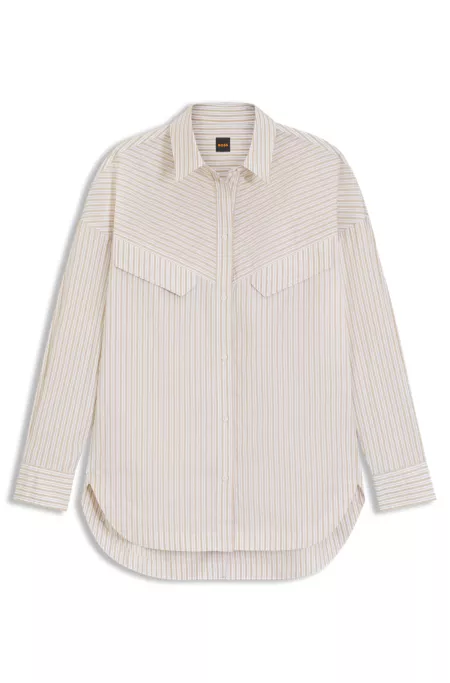 Blusa oversize fit de algodón a rayas