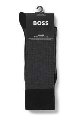 Two-pack of regular-length socks in a cotton blend, Black