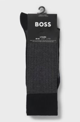 Two-pack of regular-length socks in a cotton blend, Black