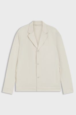Packable relaxed-fit overshirt in performance-stretch fabric, Natural