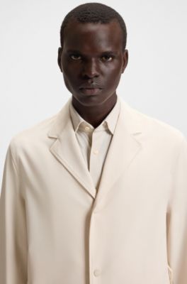 Packable relaxed-fit overshirt in performance-stretch fabric, White