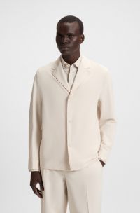 Packable relaxed-fit overshirt in performance-stretch fabric, White