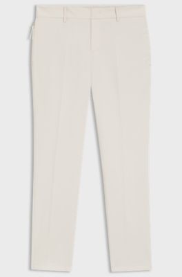 Packable slim-fit trousers in performance-stretch fabric, Natural