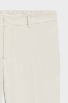 Packable slim-fit trousers in performance-stretch fabric, Natural