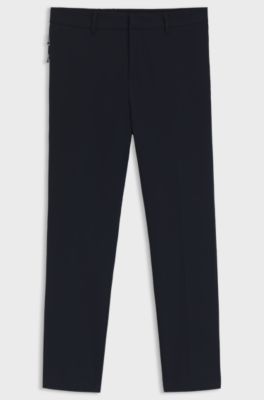 Packable slim-fit trousers in performance-stretch fabric, Dark Blue