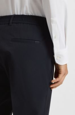 Packable slim-fit trousers in performance-stretch fabric, Dark Blue