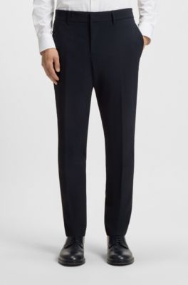 Packable slim-fit trousers in performance-stretch fabric, Dark Blue
