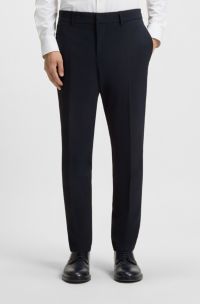 Pantaloni slim fit ripiegabili in tessuto elasticizzato ad alte prestazioni, Blu scuro