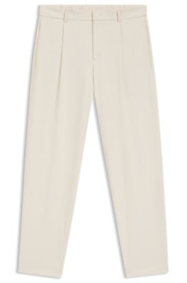 Relaxed-fit trousers in water-repellent stretch fabric, White