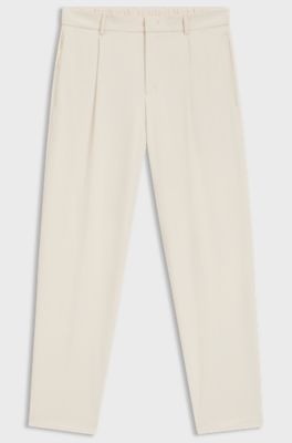 Relaxed-fit trousers in water-repellent stretch fabric, Natural