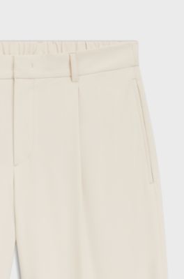 Relaxed-fit trousers in water-repellent stretch fabric, Natural