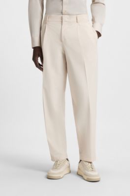 Pantalon Relaxed en tissu stretch d&eacute;perlant, Blanc