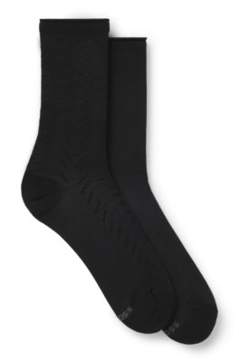 Two-pack of regular-length socks in a soft blend, Black