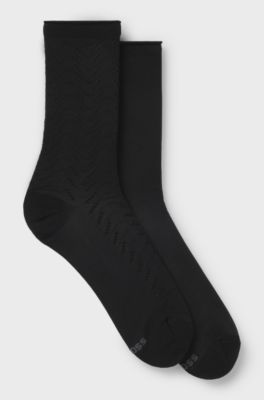Two-pack of regular-length socks in a soft blend, Black