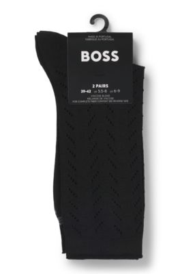 Two-pack of regular-length socks in a soft blend, Black