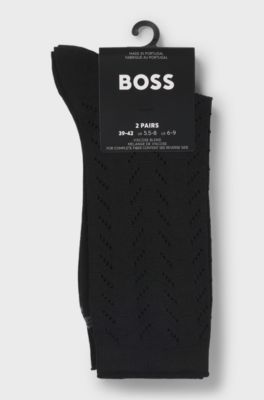 Two-pack of regular-length socks in a soft blend, Black