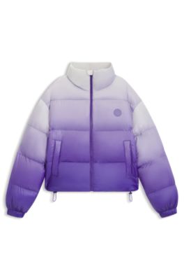 Veste matelass&eacute;e forme bulle &agrave; imprim&eacute; ombr&eacute;, Lilas