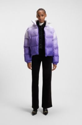 Bubble padded jacket with ombr&eacute; print, Purple