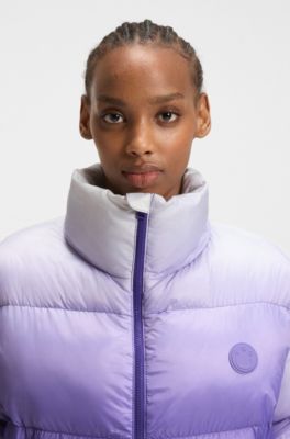 Bubble padded jacket with ombr&eacute; print, Purple