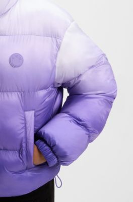 Bubble padded jacket with ombr&eacute; print, Purple