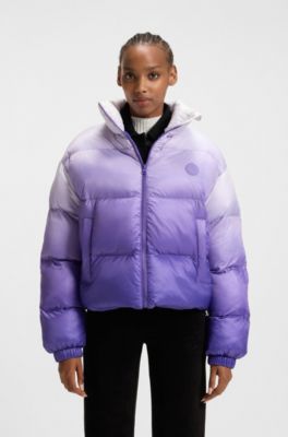 Bubble padded jacket with ombr&eacute; print, Purple