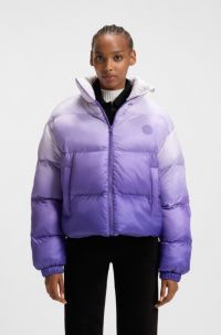 Veste matelassée forme bulle à imprimé ombré, Lilas
