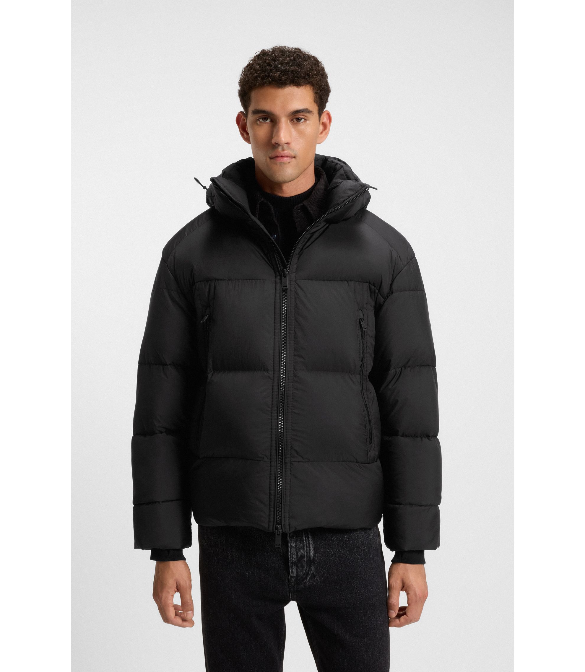 Oversized Steppjacke aus Ripstop in Knitter-Optik