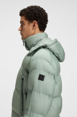 Oversized-fit puffer jacket in crinkle ripstop, Light Green