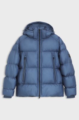 Oversized-fit puffer jacket in crinkle ripstop, Blue