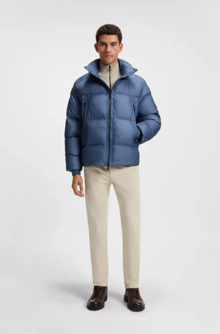 Oversized-fit puffer jacket in crinkle ripstop