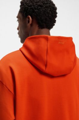 Porsche x BOSS cotton-blend hoodie with Targa logo, Dark Orange