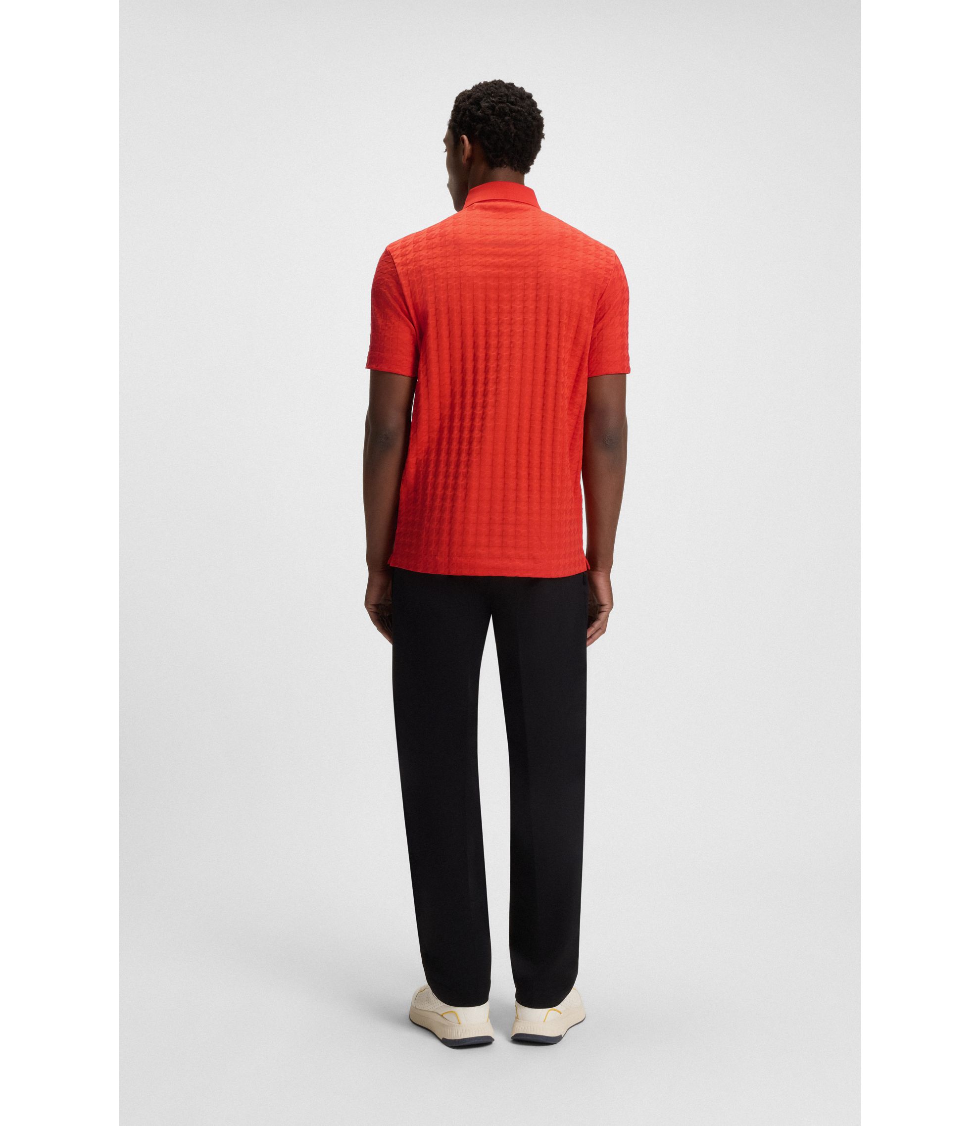 BOSS - Porsche x BOSS polo shirt in houndstooth-jacquard