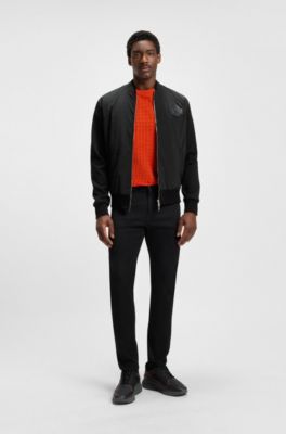 Porsche x BOSS jacket in cotton-blend jersey, Black