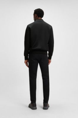 Porsche x BOSS jacket in cotton-blend jersey, Black