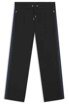Porsche x BOSS tracksuit bottoms with side stripes, Black