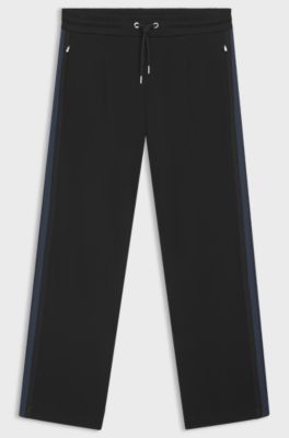 Porsche x BOSS tracksuit bottoms with side stripes, Black