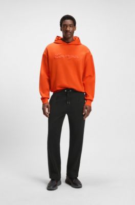 Porsche x BOSS tracksuit bottoms with side stripes, Black