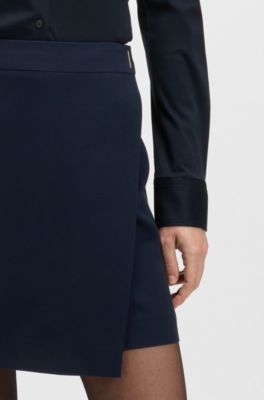 Extra slim-fit blouse van katoenen jersey, Donkerblauw